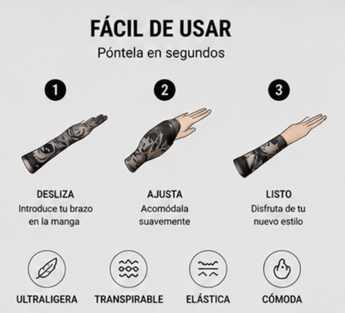 Manga de Tatuaje Temporal y Protectora